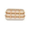 Bamboo wooden soap dish, bathroom soap rack, shower soap rack, sink deck, bathtub, shower tray Oasis Select White