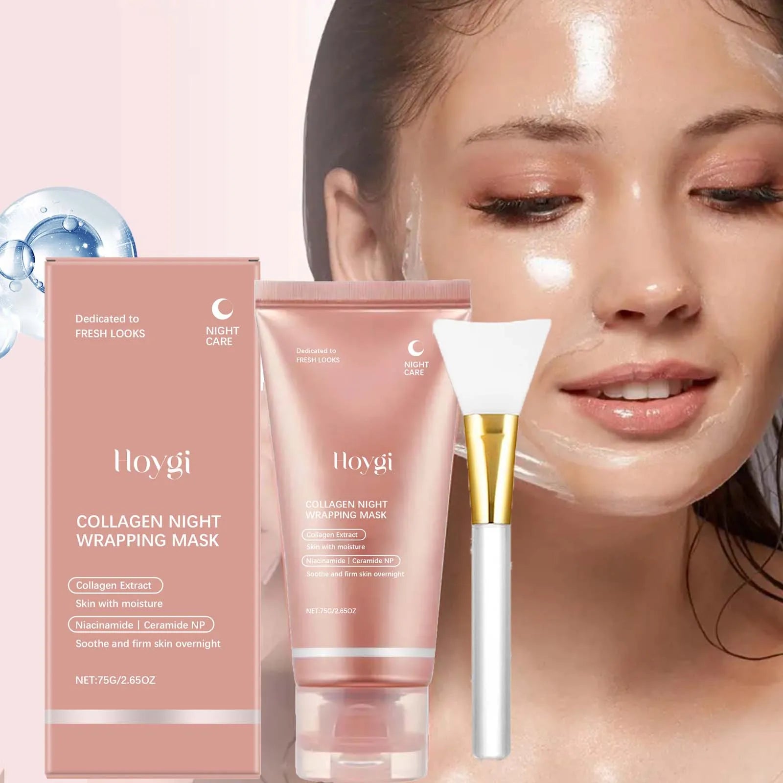 Collagen Peel Off Face Mask Pore Shrinking Hydrating Moisturizing Night Wrapping Mask Cream Firming Skin Peel-off Facial Mask Oasis Select