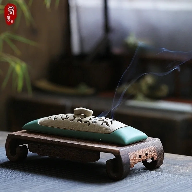 Creative Household Thread Incense Burner Indoor Zen Incense Insert Tea Ceremony Ceramic Decoration Oasis Select B
