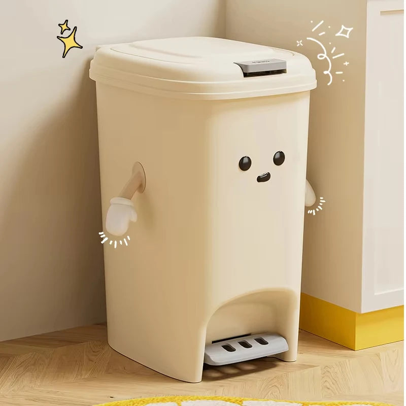 Uforu Large-Capacity Bin, Pedal Bin, DIY Creative Bin for Kitchen, Dormitory and Bathroom, Adorable Design Oasis Select