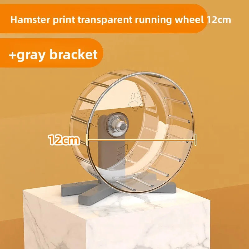 Hamster Exercise Wheel with Stand Large Running Wheel for Syrian Hamsters & Gerbils Pet Toy Cage Accessory Oasis Select Gray