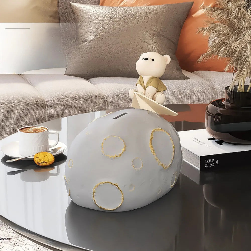 Cream Wind Bear Piggy Bank Can Only Go in Piggy Bank Living Room Tabletop Decoration Children's Room Decoration Birthday Gift Oasis Select