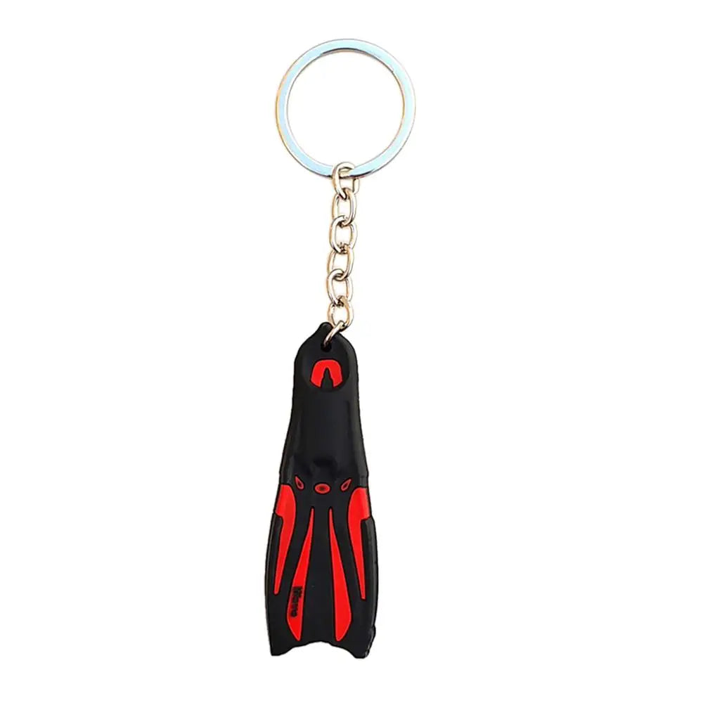 Mini Scuba Diving Fin Key Chain KeyChain Flipper Keyring Diver Diving Gift Oasis Select Black Red