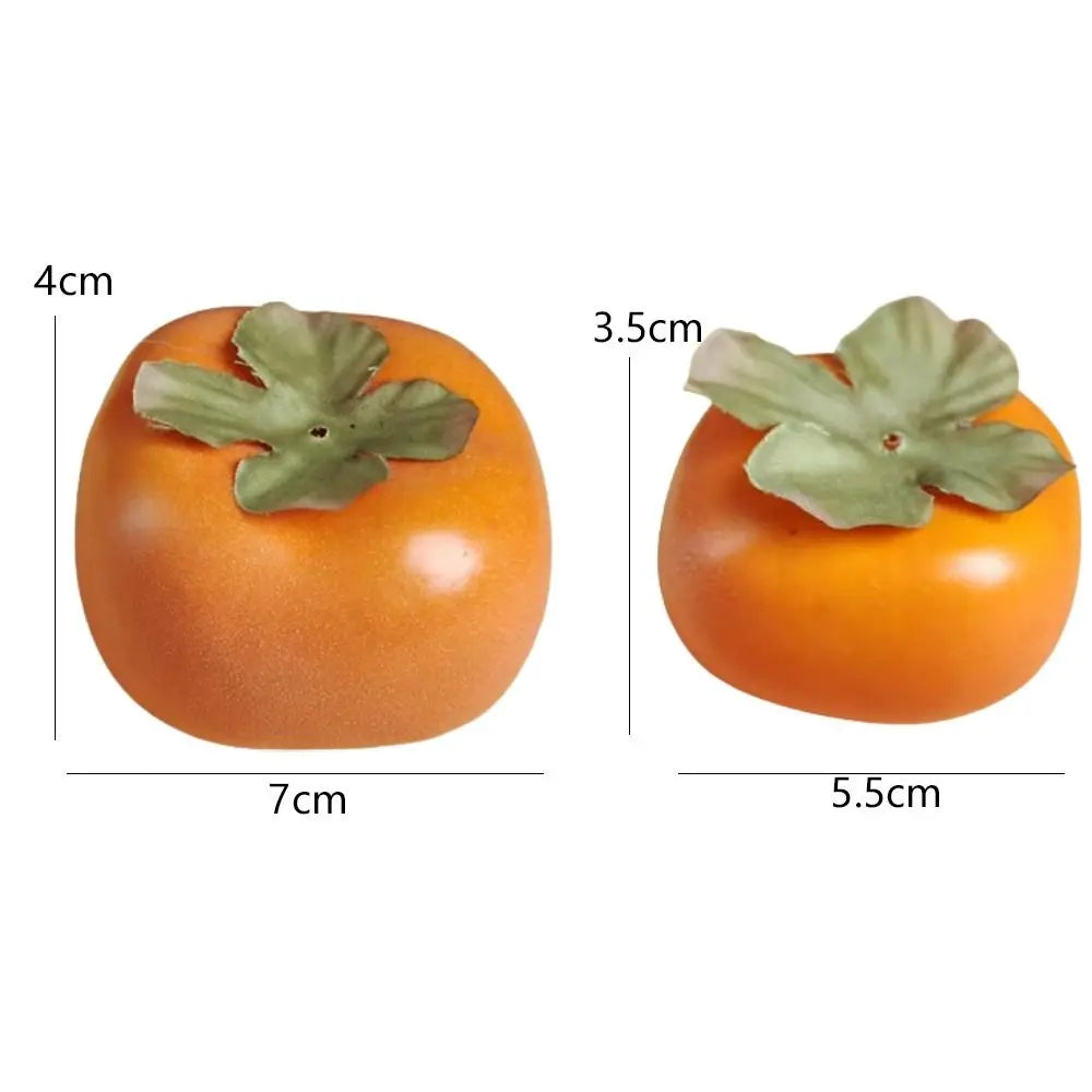 Food Model Mini Artificial Foam Persimmon Handicrafts Realistic Simulation Fruit Funny Vegetable Fake Persimmon Home Decorations Oasis Select