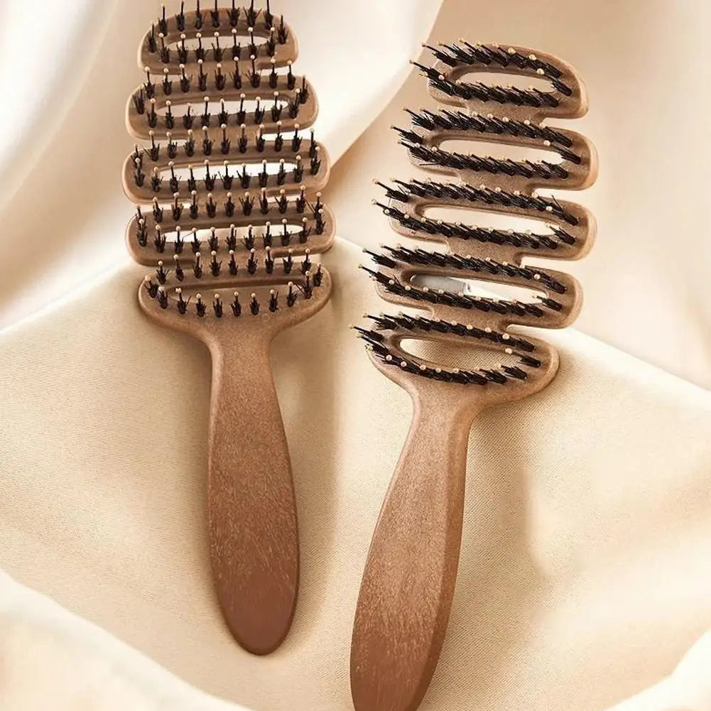 Vented Hair Brush with Bristles for Blow-drying, Styling, Curling & Straightening, Volumizing Ball-Tipped Detangling Hairbrush Oasis Select