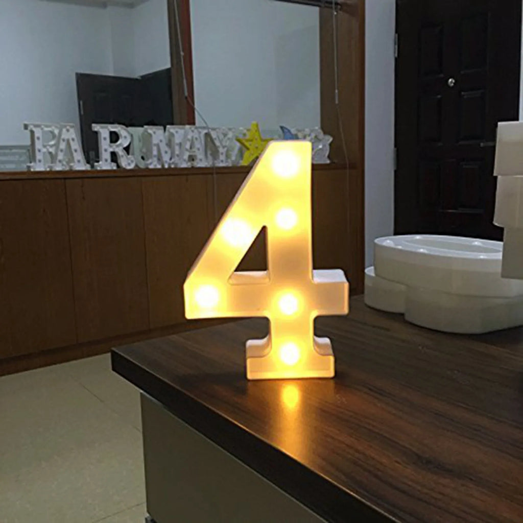 Light Up Letter Led Alphabet Number Plastic Battery Operated Party Sign Wedding Festival Stand Decoration No Batteries Included Oasis Select E