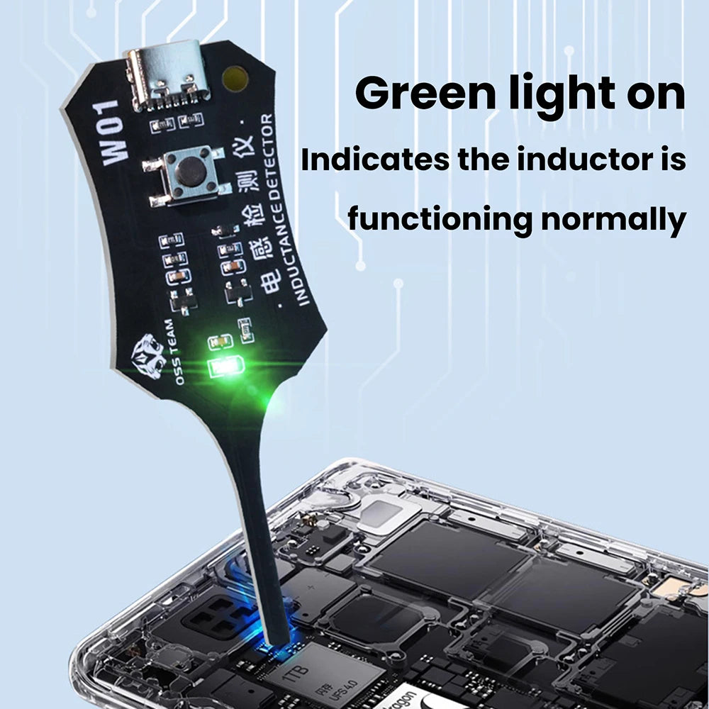 W01 Type-C Inductance Tester Motherboard Coil Tester for Mobile Phone Component Fault Detection and Diagnosis Repair Oasis Select