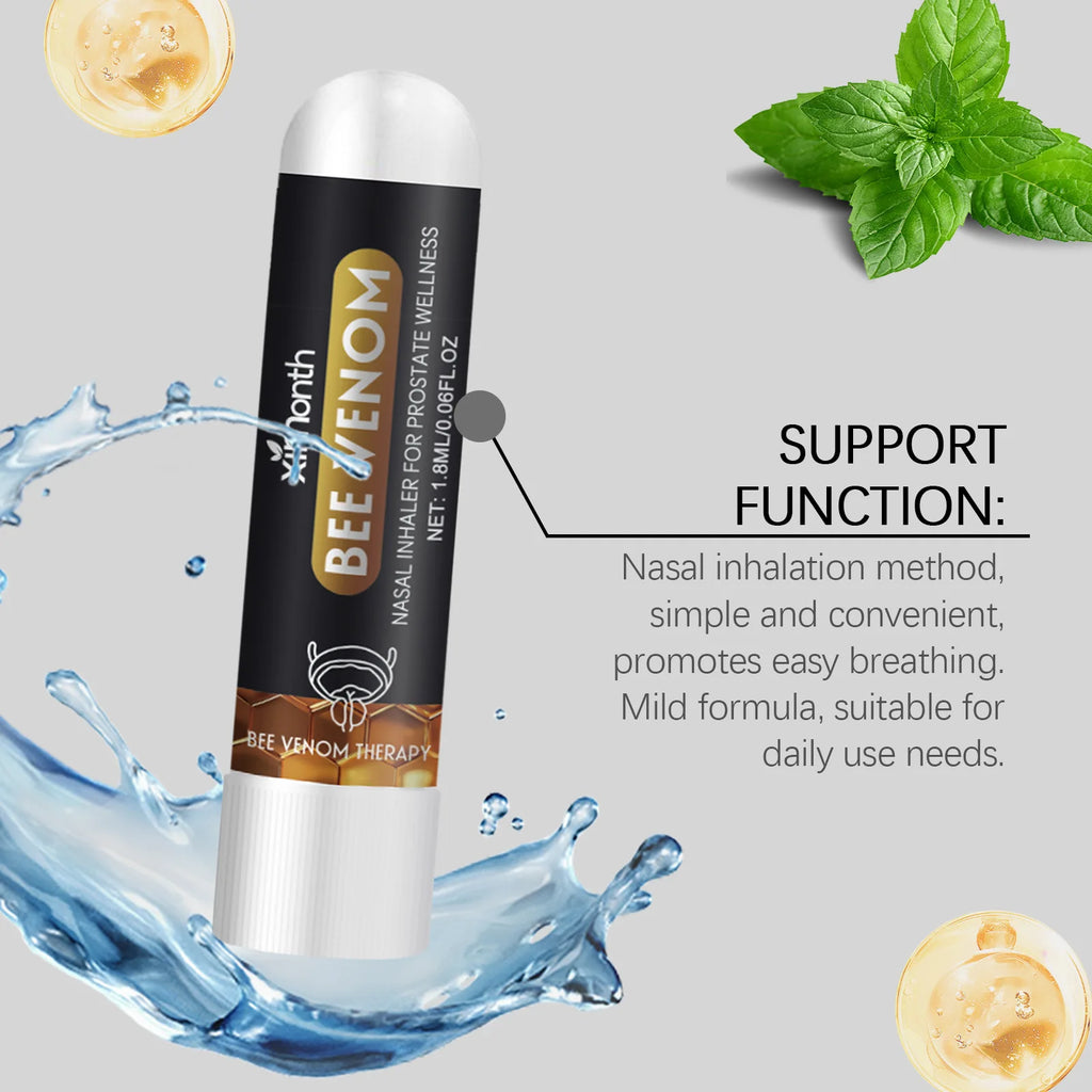 Ximonth Bee Venom Prostate Care Nasal Inhaler Refresh Awakening Energy Improve Fatigue for Men Private Parts Mint Inhaler Sticks Oasis Select