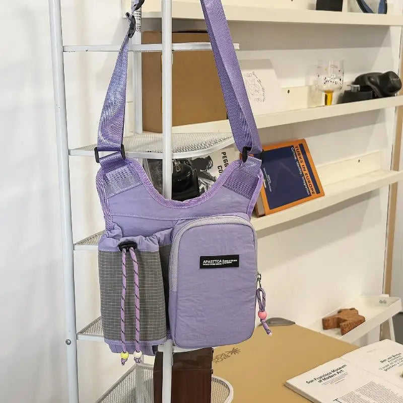 Minimalist Crossbody Water Bottle Bag | Nylon Shoulder Pouch Crossbody Shoulder Bag Oasis Select A4