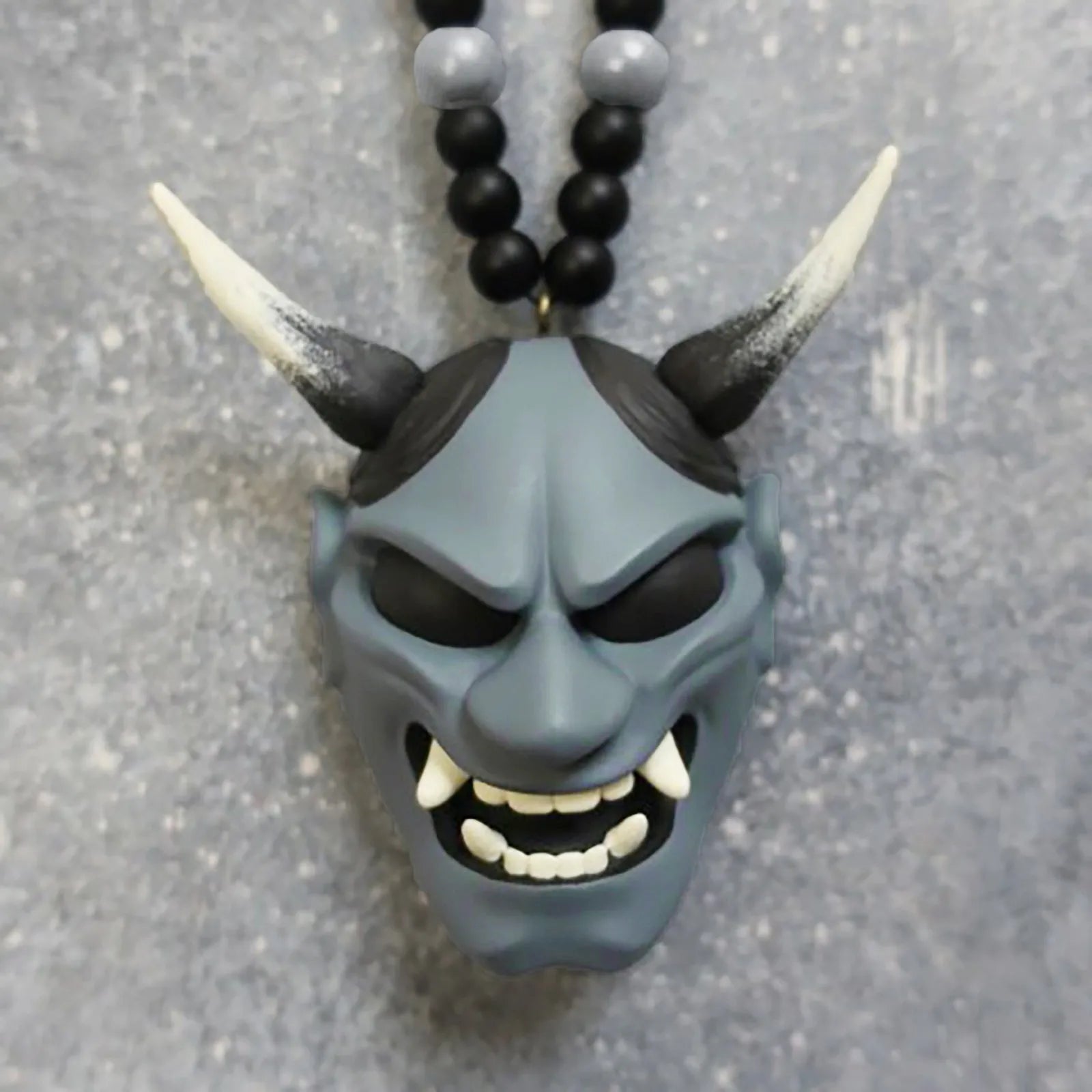Samurai-Kabuto Helmet Hannya Japanese Oni Car Rear View Mirror Charm Japanese Ghosts Hanging Ornament Personalized Pendant Oasis Select E