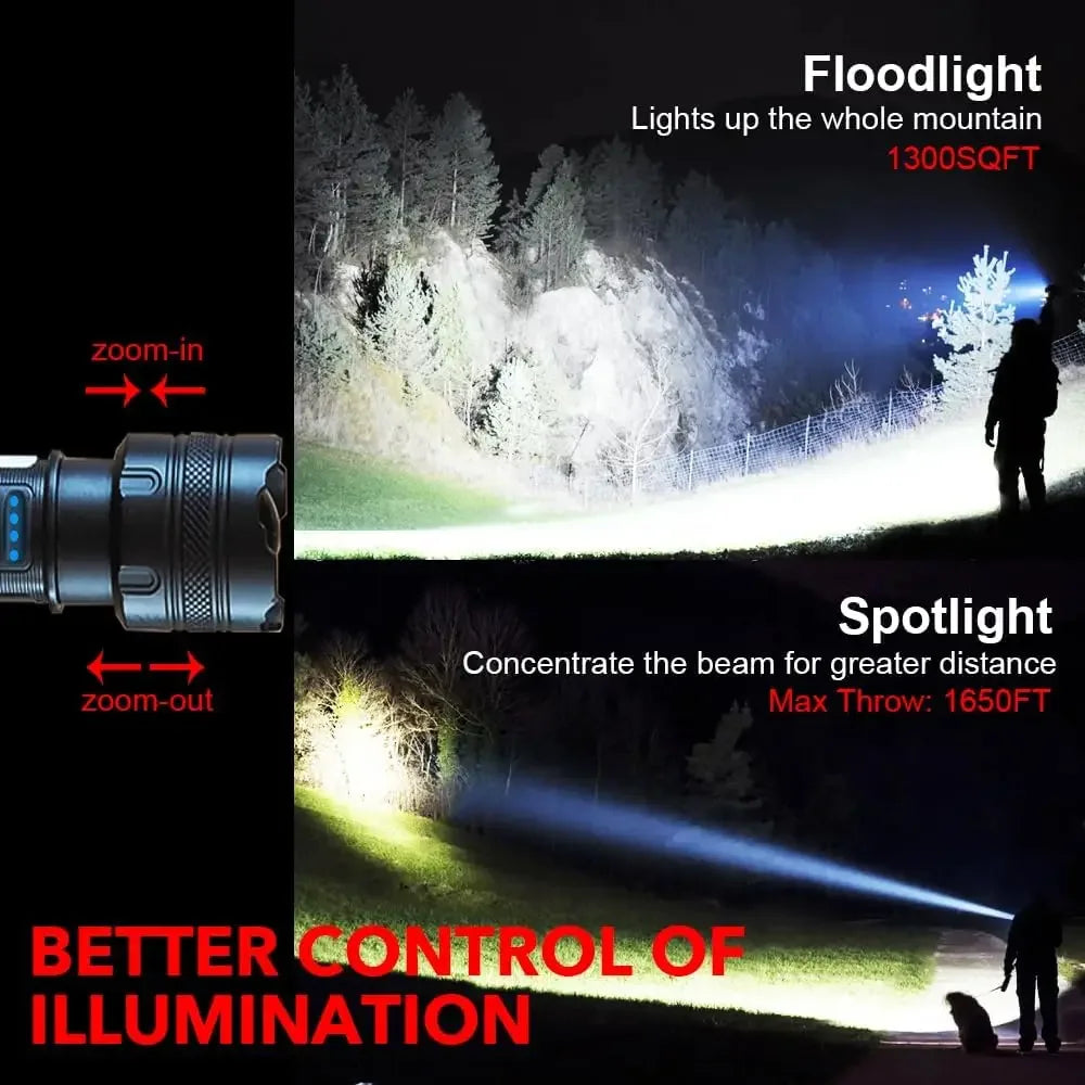 Rechargeable Outdoor Strong Flashlight Super Bright Multi functional Portable Flash light Long Range Shooting Flashlight Oasis Select