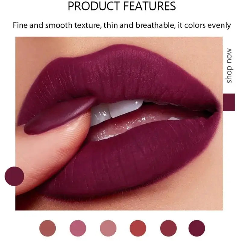 HANDAIYAN Matte Lipstick – 6 Shades, Long-Lasting & Moisturizing