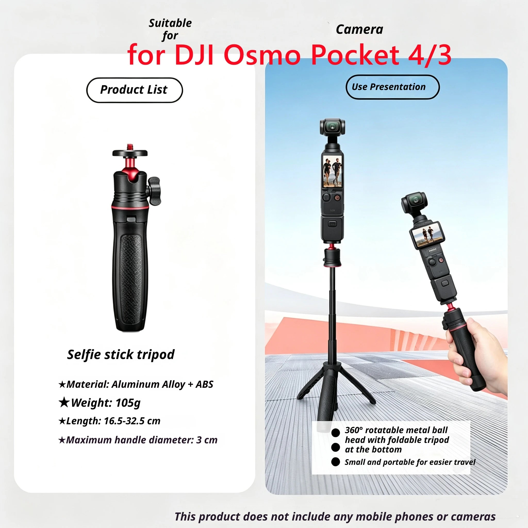 DJI Osmo Pocket 3/4 Accessories Kit – Case, Tripod & Mount
