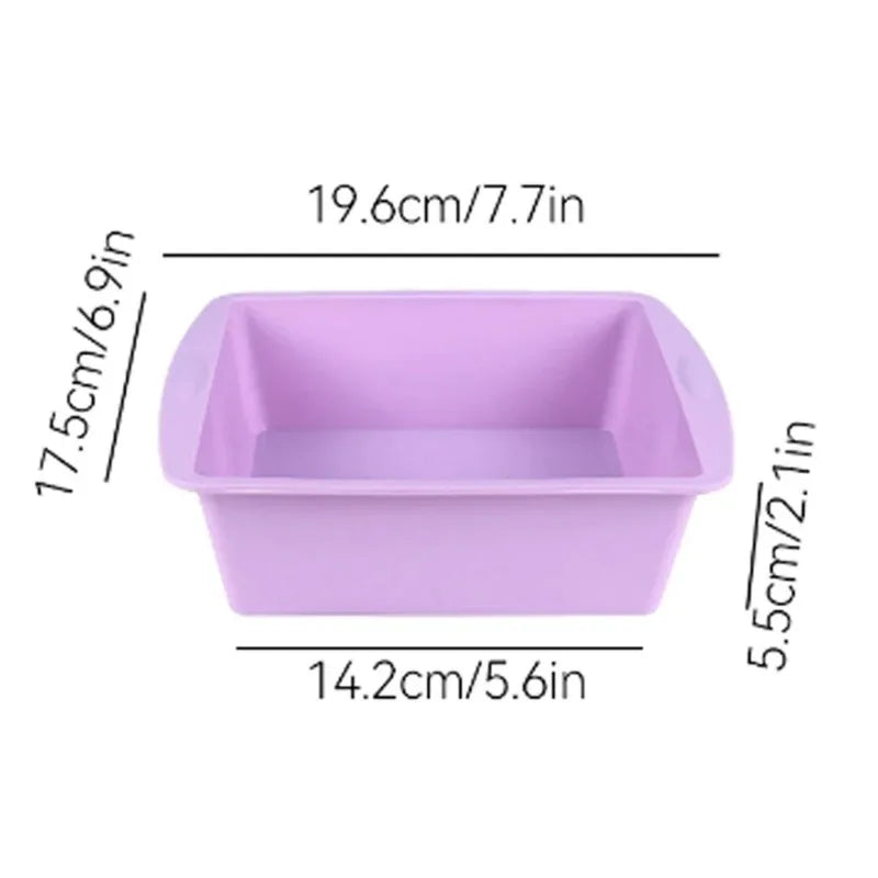 1/4Pcs Silicone Square Cake Plate Non-Stick Brownie Pot with Anti-Slip Handle Oven and Air Fryer Safe Perfect for Baking Cakes Oasis Select