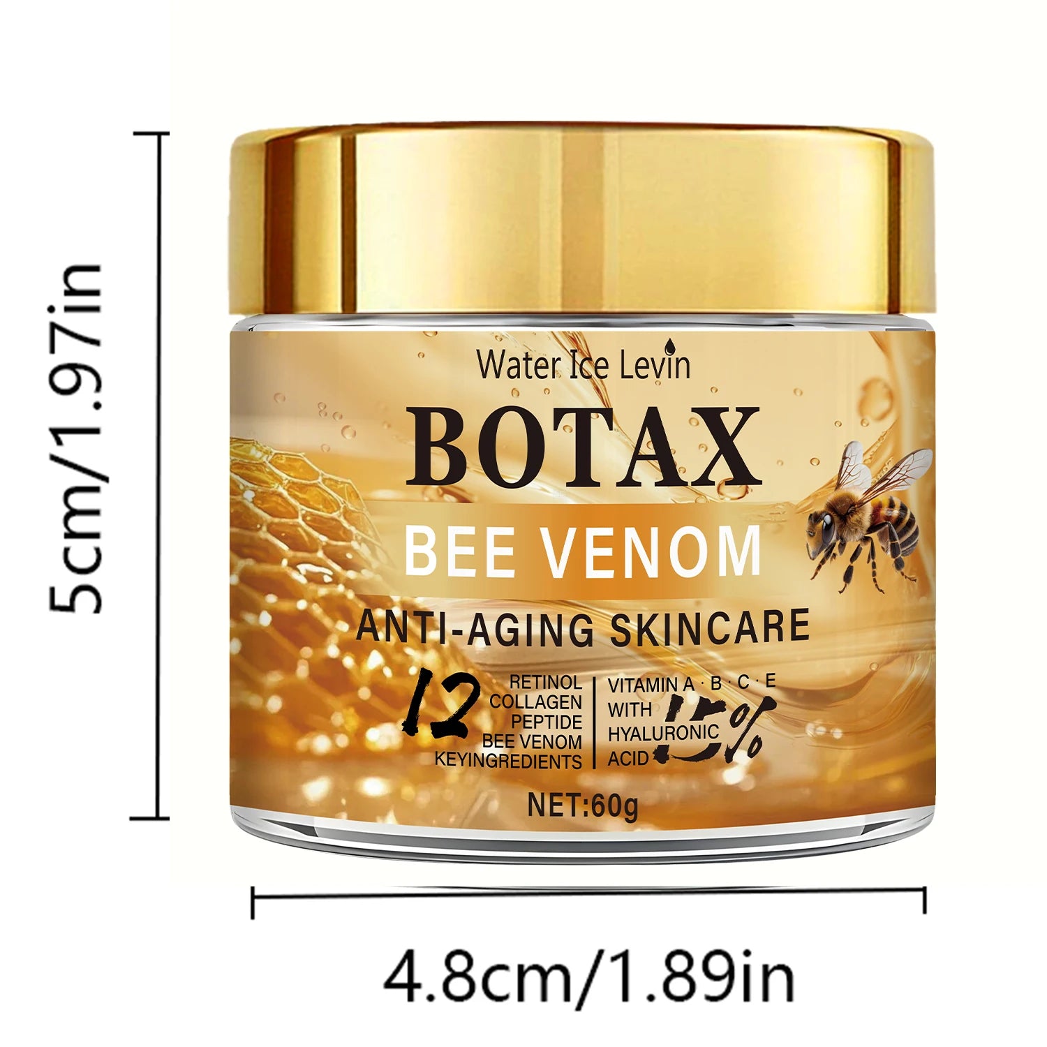"Botax" Bee Venom Cream - Deep Wrinkle Treatment, Skin Rejuvenation & Firming Action with Collagen Water Ice Levin. 60g. Oasis Select