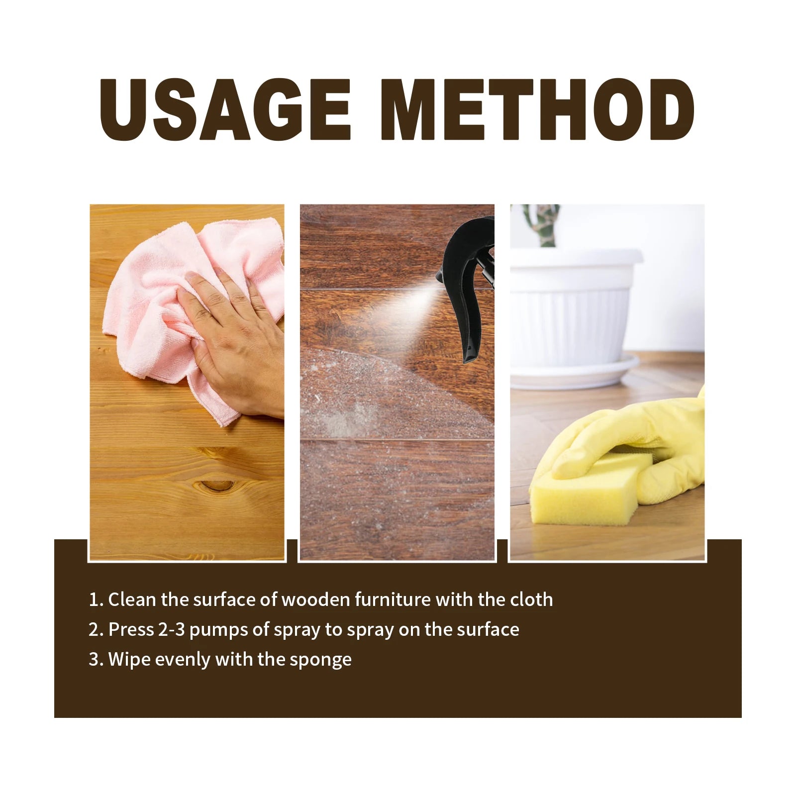 Ouhoe Furniture Polishing Spray Stain Remover Antidry Cracked Floor Polish Furniture Waterproof Scratch Refinishing Multipurpose Oasis Select