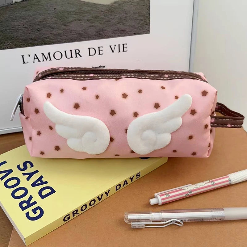 1Pcs New Cute Angel Wings Pencil Bag School Students Large Capacity Pen Case Oasis Select A1