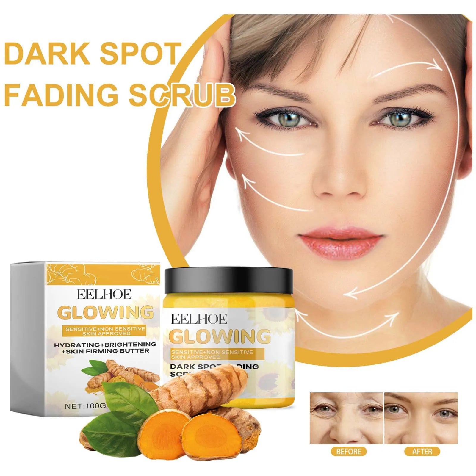 Turmeric Face Skin Care Set Temeric Cream Cleaning Face Wash Oil Control Nourishing Skin Exfolianting Cream Face Purifying Cream Oasis Select