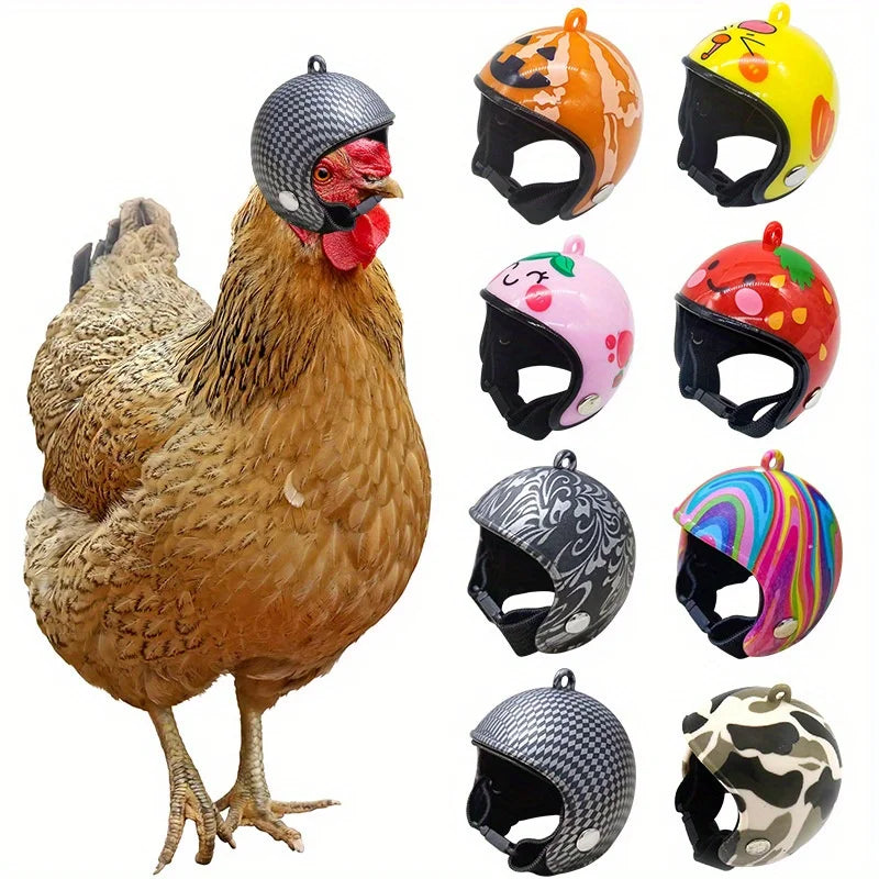 Helmet Chicken Pet Supplies Protection Chicken Hat Hamster Funny Headband Bird Toy Animal Headgear Oasis Select
