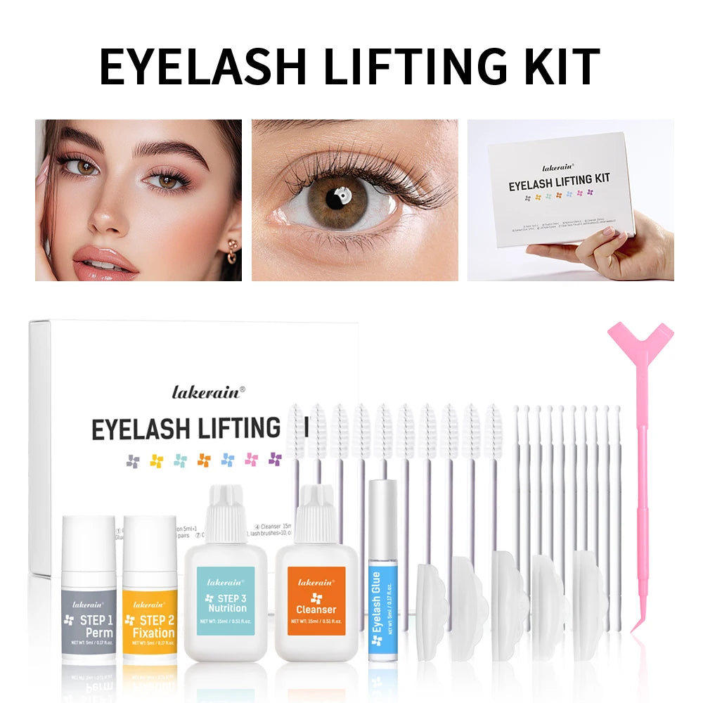 Lakerain Eyelash Lifting Kit Semi-Permanent Lash Liting & Perming Makeup Tools Combo Long-Lasting Eyelashes Styles Cosmetic Oasis Select SET
