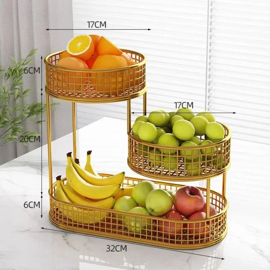 Multi Layer Kitchen Organizer Fruit Vegetable Shelf Bathroom Makeup Storage Desktop Dim Sum Storage Basket Kitchen Accessories Oasis Select