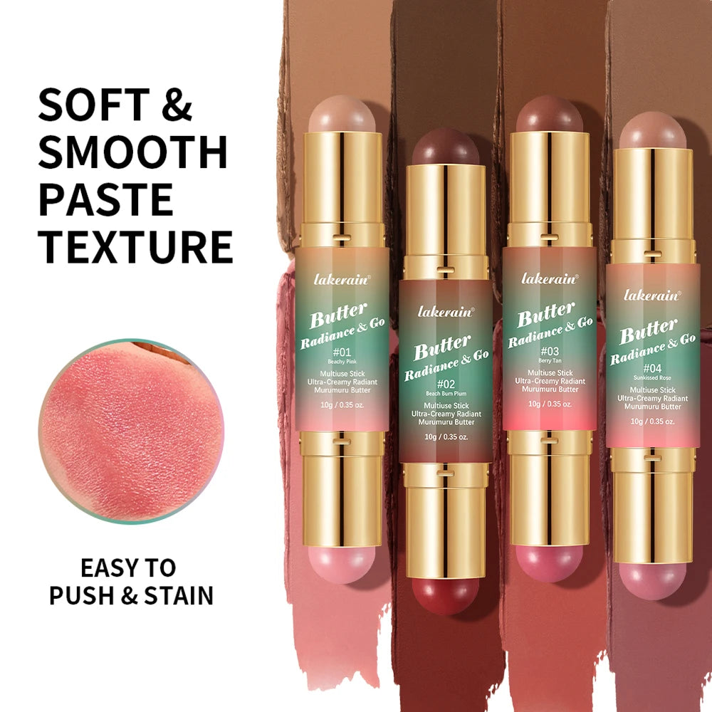 2 IN 1 Multiuse Stick Double Headed Bronzer Blush For Cheeks Eyes Lips Long Lasting Matte Glow Makeup Contouring Stick Makeup Oasis Select