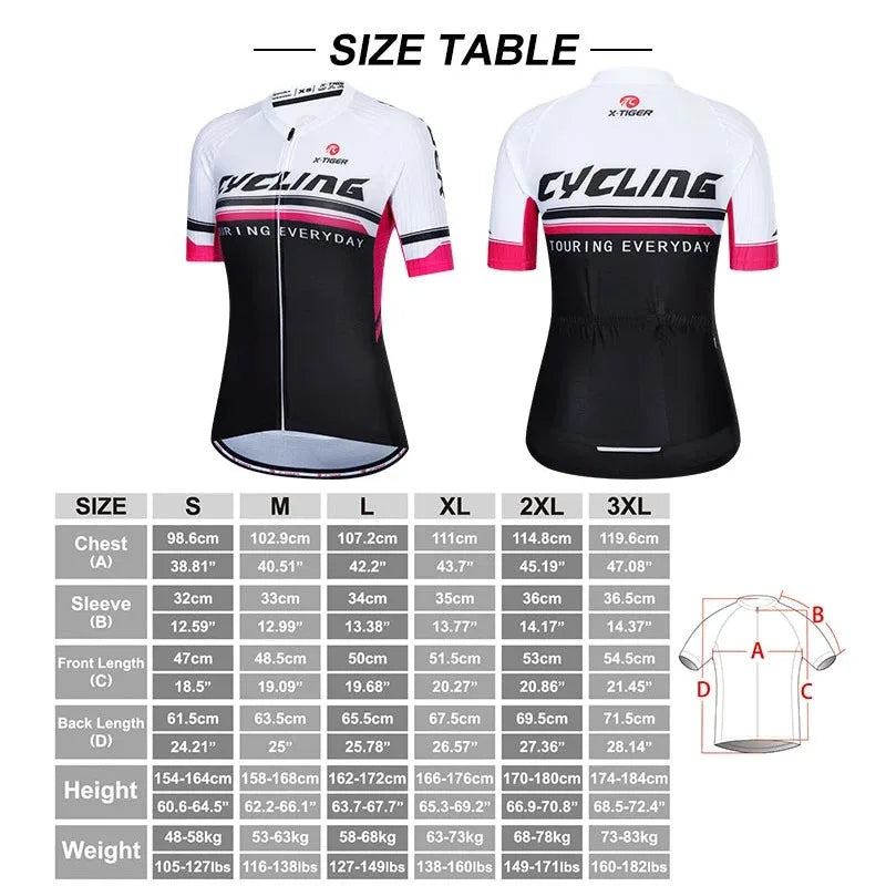 X-TIGER Cycling Jerseys Women's Sun Protection Riding Jersey Summer Breathable MTB Bicycle Jerseys Racing Bike Short Sleeve Oasis Select