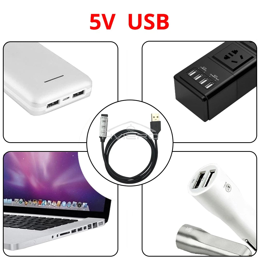 RGB LED Strip Controller DC 5V | 3-Key Dimmer 19 Color Modes