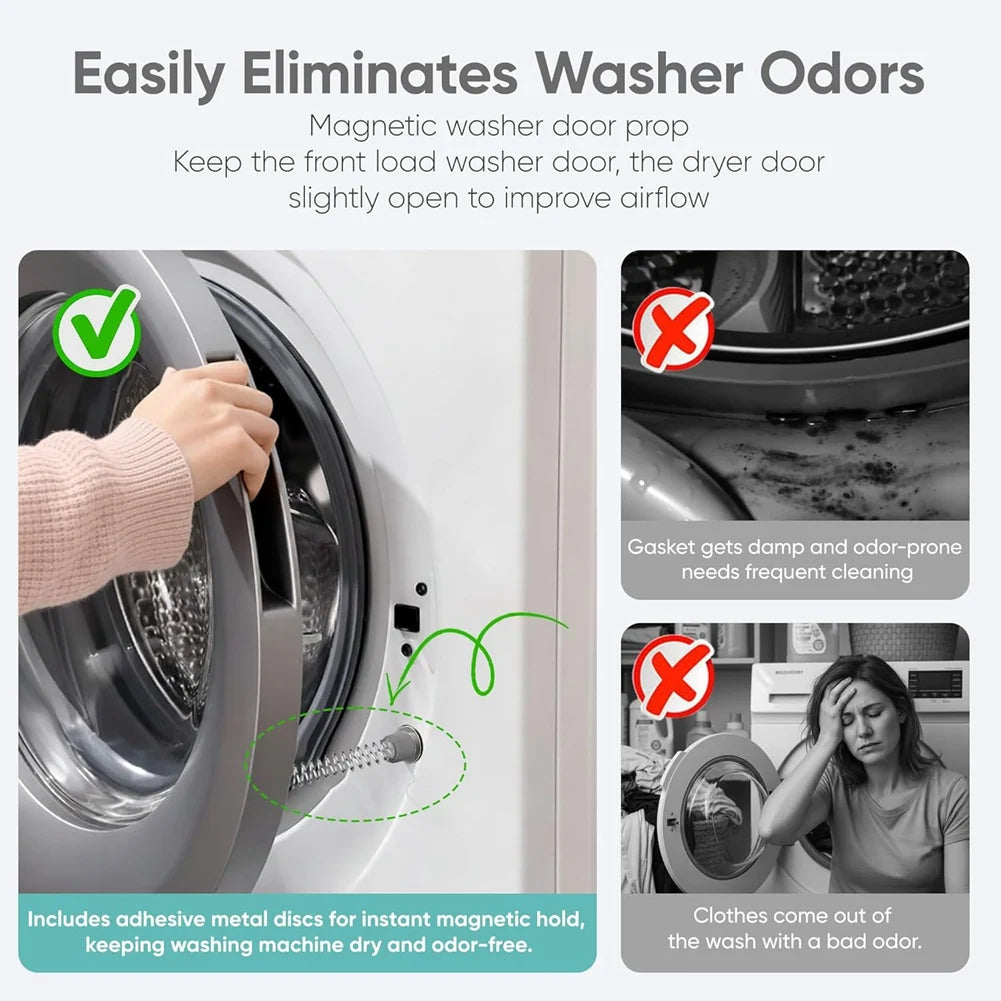2026-WISH Front Load Washer Door Prop 2-Pack-Magnetic Door Holder For Washing Machine-Keeps Door Open, Ideal For Laundry Room B Oasis Select Gray