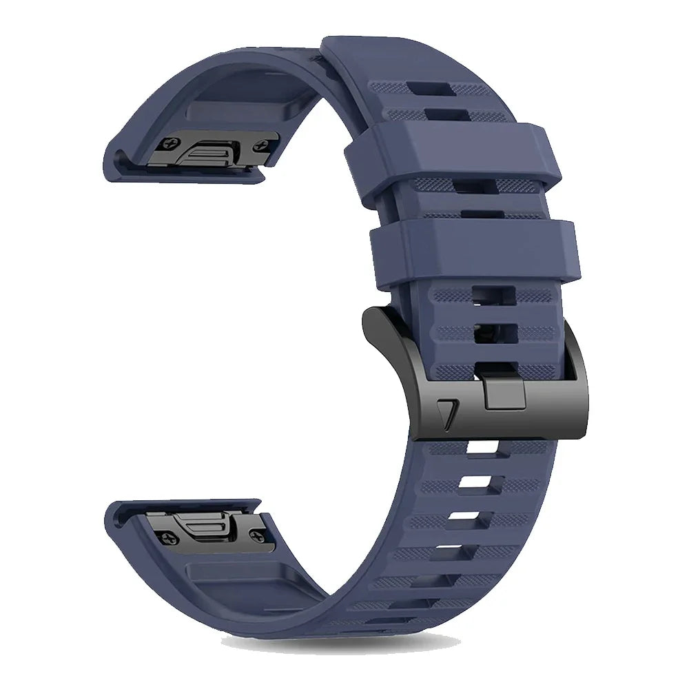 QuickFit Silicone Watch Band for Garmin Fenix 7 6 – 22mm & 26mm Silicone Watch Band Oasis Select dark blue 22mm