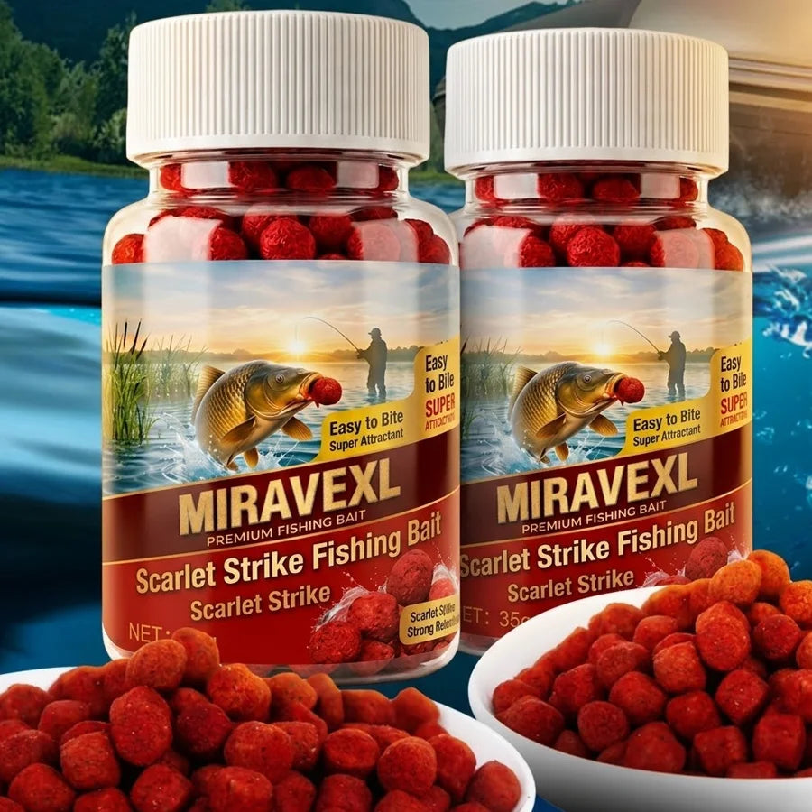 MIRAVEXL Scarlet Strike Fishing Bait Red Boilies Soft Pellet Lure High Attractant Carp Fishing Tackle Accessories Oasis Select