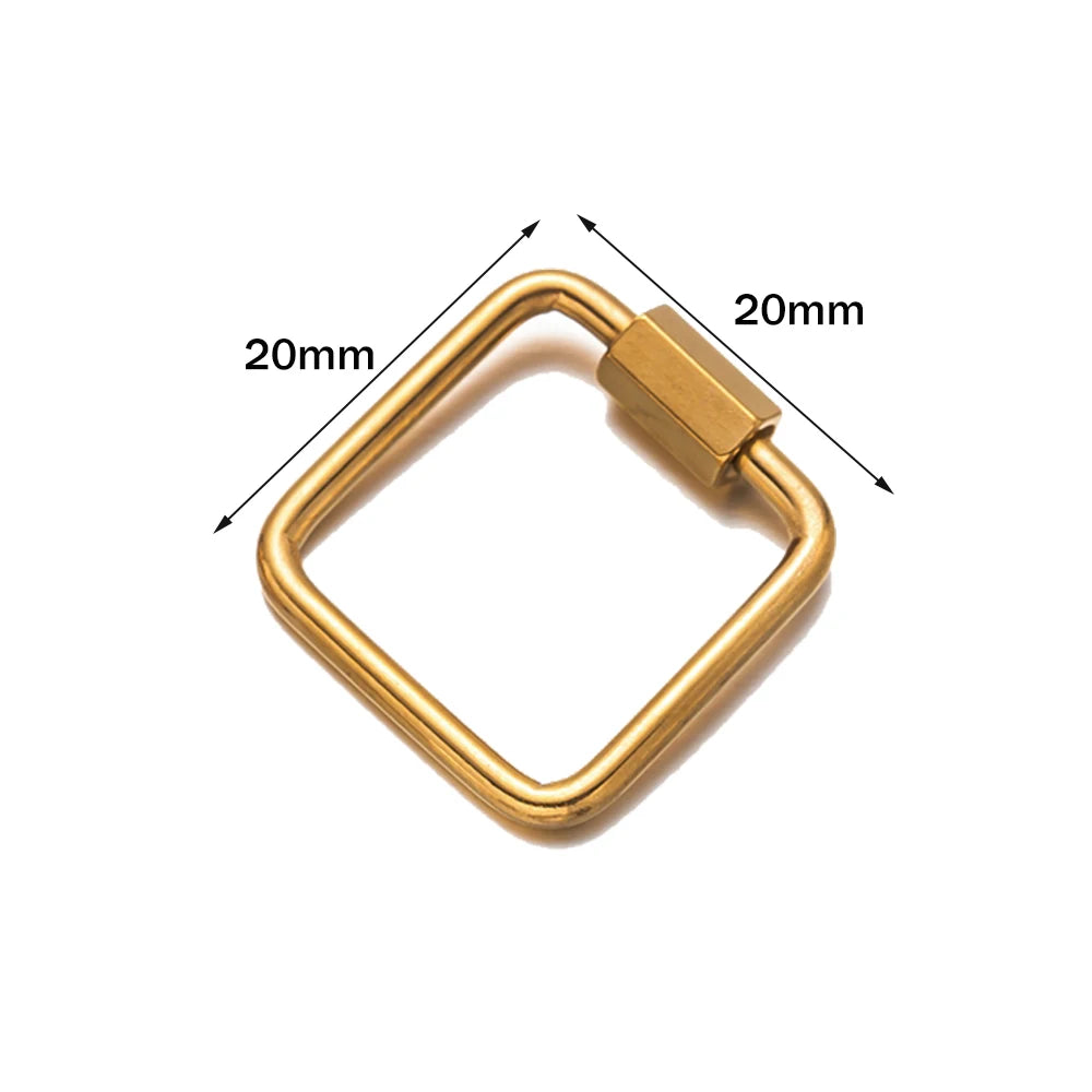 5pcs/Lot Stainless Steel Fastener Carabiner Screw Clasps Connectors For DIY Neckalce Bracelet Keychain Jewelry Making Supplies Oasis Select T