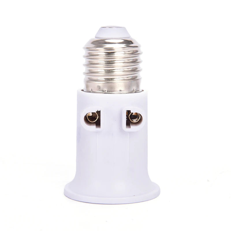 PBT Fireproof E27 Bulb Adapter Lamp Holder Base Socket Conversion with EU Plug Oasis Select White