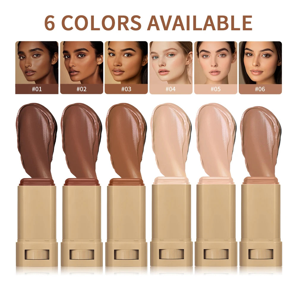 Skin Tint Foundation Stick 6 Colors Balm Serum Boosted Smooth Plumper Hight Coverage Travel Bronze Foundation Stick Makeup Oasis Select