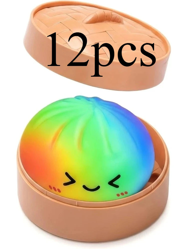 Glitter Dumpling Squishy Toy – Slow Rebound TPR Fidget Bao Bun