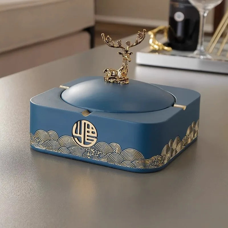 New Chinese Style Ashtray Zen Inspired Creative Personality Trendy Home Living Room Coffee Table Niche High-end Decoration Oasis Select
