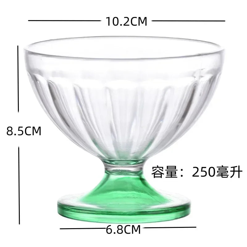 Transparent Salad Plates 250ml Clear Plastic Salad Bowl For Dessert Shake Goblet Glass Embossed Ice Cream Cup Home Oasis Select GN PC material quality