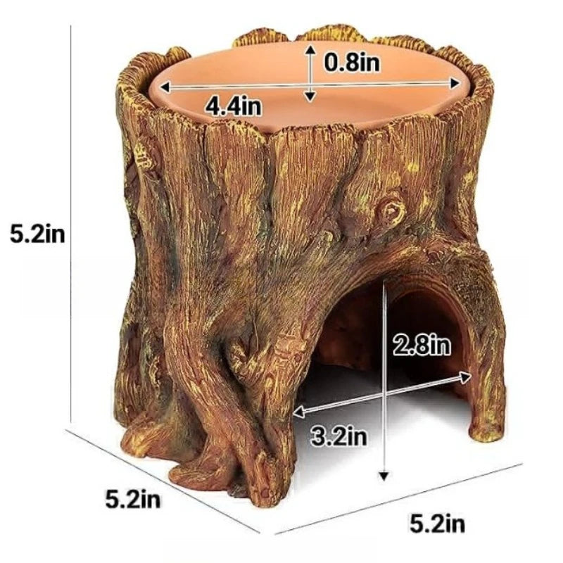 Garden Tree Stump Ornaments Home Garden Pet Lizard Nest Design and Decoration Ornaments Garden Resin Handicrafts Oasis Select Stump ornament