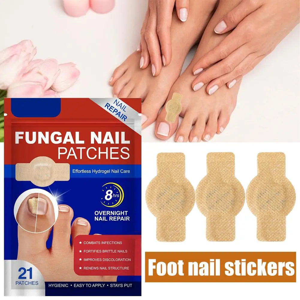 2/4 Packs Toenail Fungus Patch Waterproof Nail Repair Patches Nail Ingrown Correction Sticker for Discolored Damaged Nail 21pcs Oasis Select