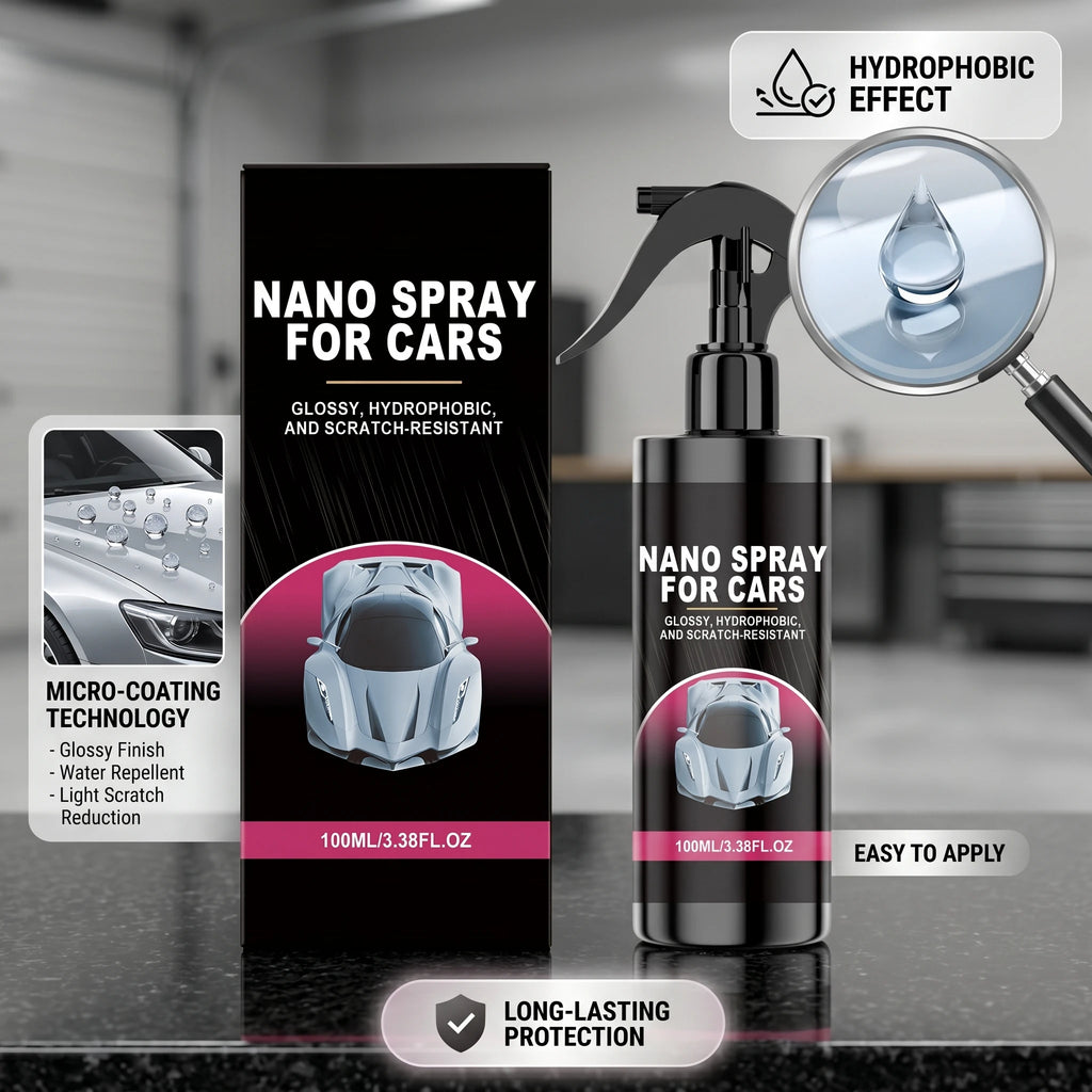 Nano Coating Spray for Car Glossy Hydrophobic & Scratch-Resistant Coating Spray Auto Paint Restorer & Protector Car Care Oasis Select