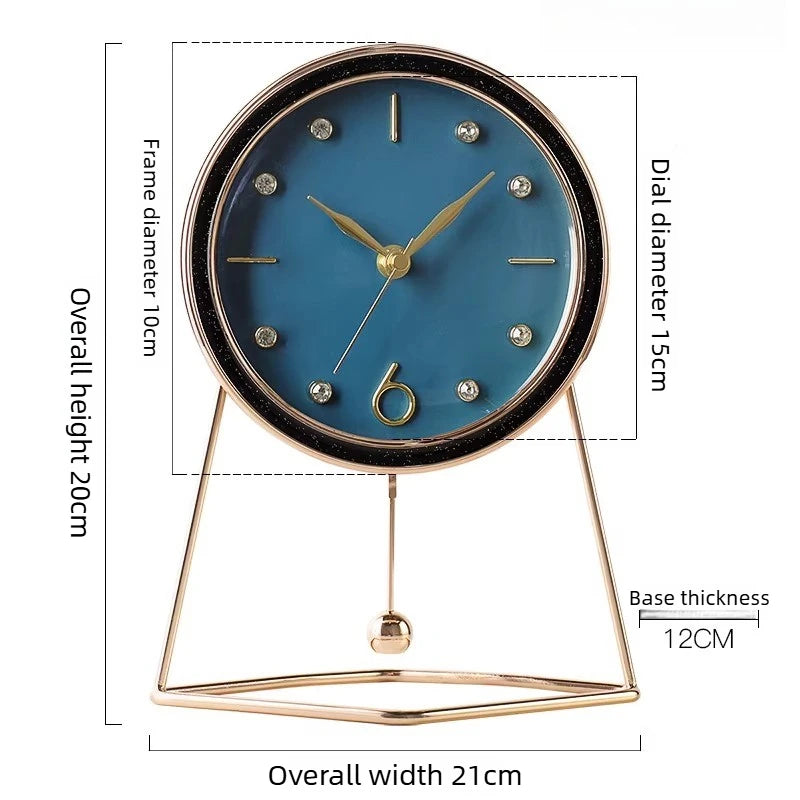 Light Luxury Clock Living Room Simple Fashionable Silent Modern Creative Desk Clock Ornament for Home Use Oasis Select D