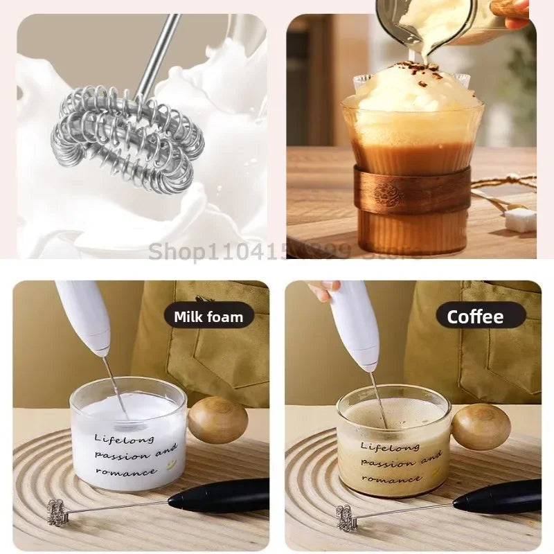 Wireless Milk Frothers Electric Handheld Blender Electrical Mini Coffee Maker Whisk Mixer with USB for Coffee Cappuccino Cream Oasis Select