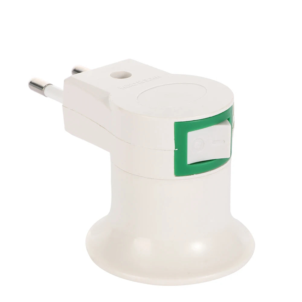 EU Plug to E27 Lamp Socket Adapter | On/Off Switch Lamp Socket Adapter Oasis Select 1pc