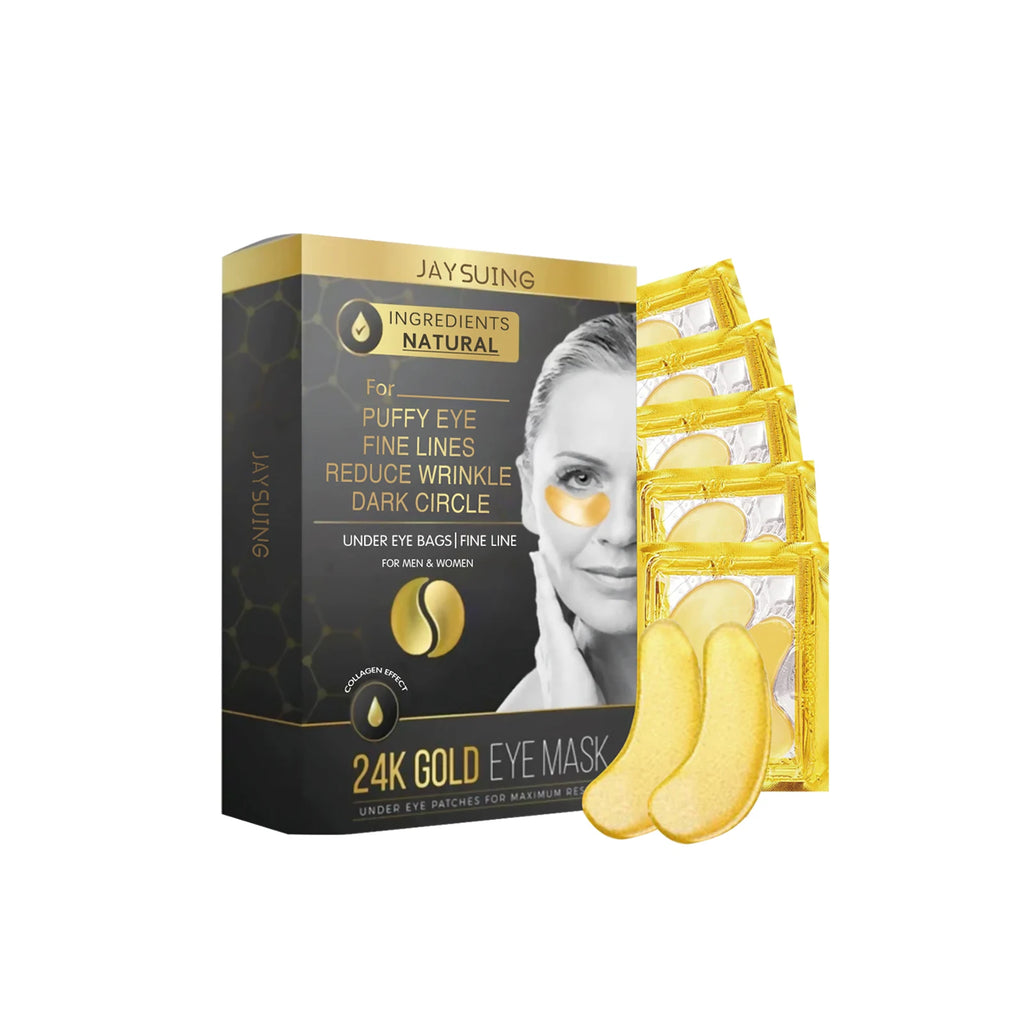 24k Golden Collagen Eye Mask Relieve Dull Skin Repair Barrier Improve Sebum Secretion Tone Moisturizing Brightening Eye Patches Oasis Select 5 Pairs 5 Pairs