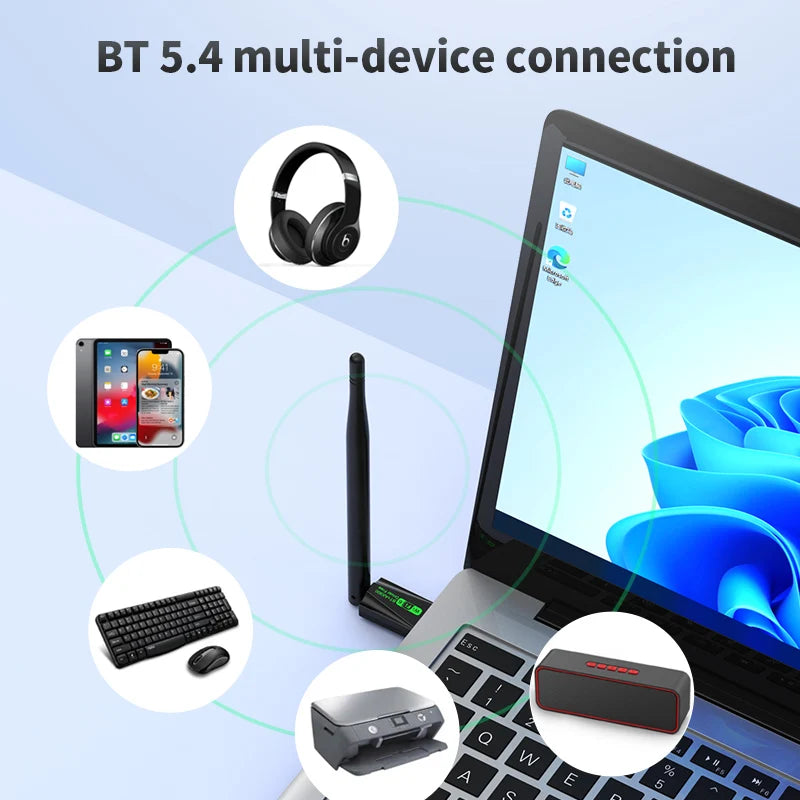 900Mbps WiFi6 Adapter Bluetooth 5.4 2.4G/5Ghz WiFi Dongle AX900 With Antenna Wireless Network Card Receiver WIN10/11 Driver Free Oasis Select