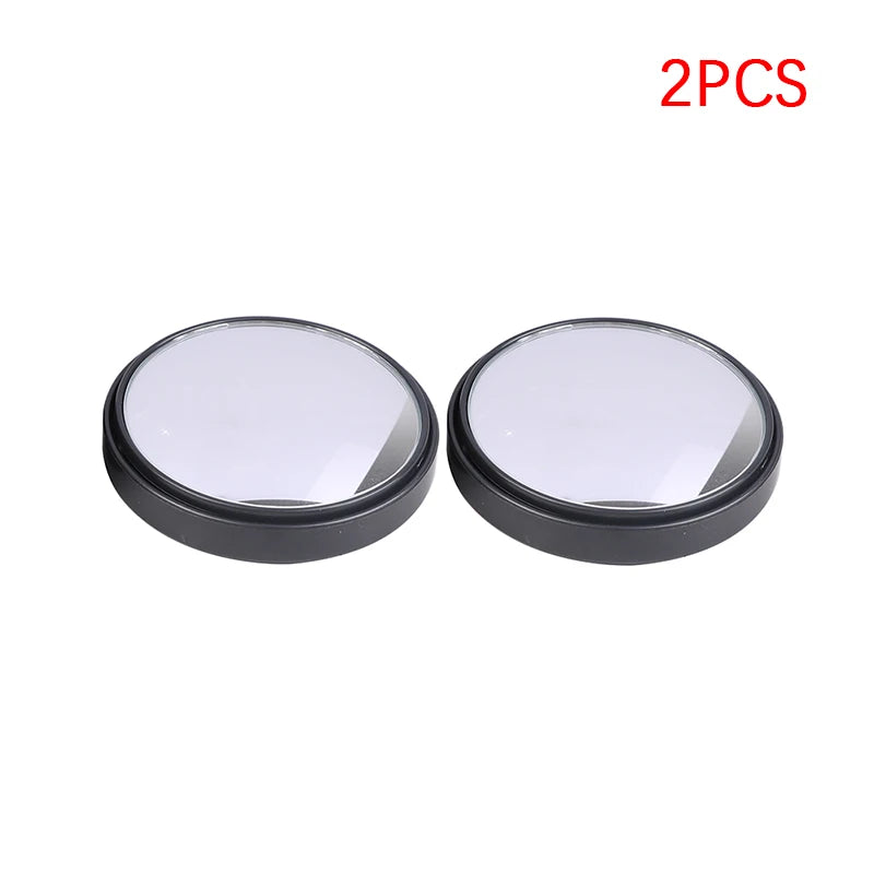2PCS 75MM 3R-036 Stick-on Convex Blind Spot Rearview Mirror With Adjustable Wide Angle Oasis Select Black