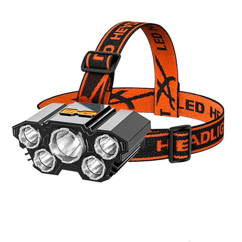 KDULIT 5 LED Rechargeable Headlamp | 18650 Battery & Waterproof