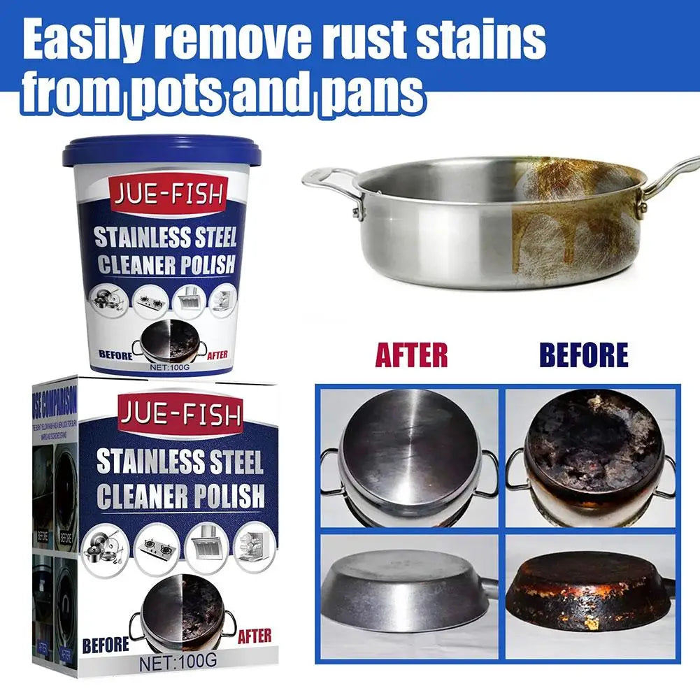 Pot Bottom Cleaner Stainless Steel Cookware Black Rust Clean Oil Descaling Polish Metal Surface Stainless Steel Cleaning Paste Oasis Select