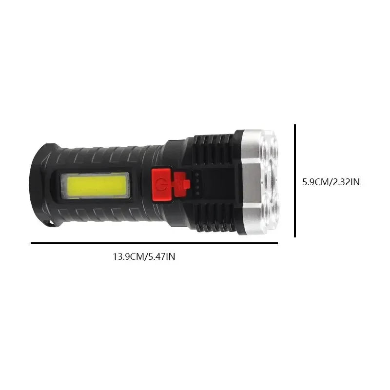 3 Lighting Modes Led Flashlights 5LED High Power Rechargeable Camping Spotlight with Side Light for Camping Adventure Outdoor Oasis Select