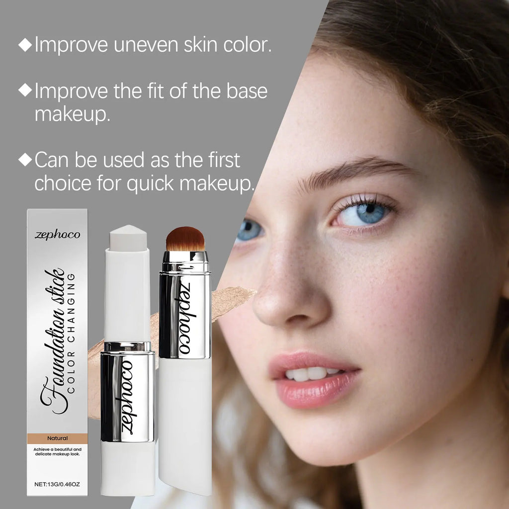ZEPHOCO Concealer Foundation Make-Up Stick Dark Skins Tone Ivory Wh-ite Natural Color Transparent Light Foundation Make-Up Stick Oasis Select